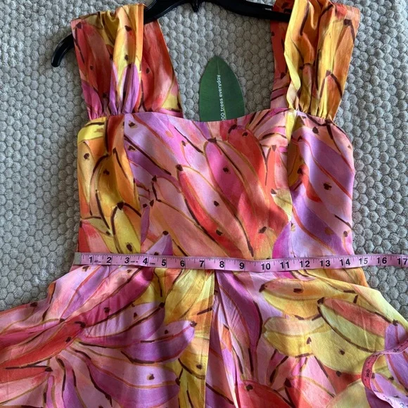 🍍FARM RIO Pink Ombre Bananas Cross Back Maxi Dress - Picture 15 of 16